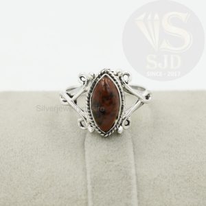 Shop Mahogany Obsidian Rings! Genuine Mahogany Obsidian Ring, 925 Sterling Silver, Obsidian 6×12 mm Marquise Ring, Boho Ring, Beautiful Ring, Silver Ring, Womens Ring | Natural genuine Mahogany Obsidian rings, simple unique handcrafted gemstone rings. #rings #jewelry #shopping #gift #handmade #fashion #style #affiliate #ad