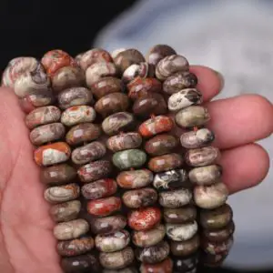 Shop Ocean Jasper Rondelle Beads! Genuine Natural Ocean Jasper Gemstone Beads,Rondelle Beads,Spacer Stone Beads,Jewelry Supplies 6x12mm | Natural genuine rondelle Ocean Jasper beads for beading and jewelry making.  #jewelry #beads #beadedjewelry #diyjewelry #jewelrymaking #beadstore #beading #affiliate #ad