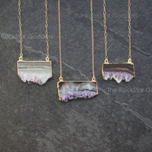 Amethyst Necklace, Gold Amethyst Necklace, Amethyst Pendant, Amethyst Stalactite, Amethyst Jewelry, Gift for Her | Natural genuine Amethyst necklaces. Buy crystal jewelry, handmade handcrafted artisan jewelry for women.  Unique handmade gift ideas. #jewelry #beadednecklaces #beadedjewelry #gift #shopping #handmadejewelry #fashion #style #product #necklaces #affiliate #ad