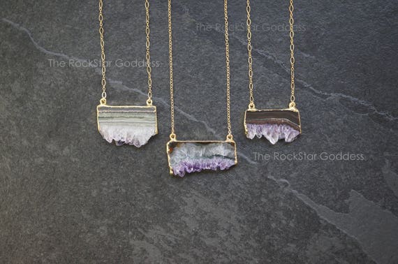 Amethyst Necklace, Gold Amethyst Necklace, Amethyst Pendant, Amethyst Stalactite, Amethyst Jewelry, Gift For Her