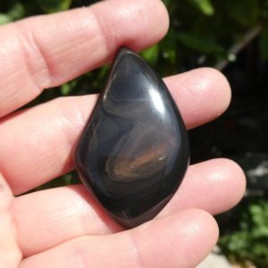 Shop Mahogany Obsidian Cabochons! Gold / Mahogany Sheen Obsidian tear drop shaped cabochon  #2770 | Natural genuine stones & crystals in various shapes & sizes. Buy raw cut, tumbled, or polished gemstones for making jewelry or crystal healing energy vibration raising reiki stones. #crystals #gemstones #crystalhealing #crystalsandgemstones #energyhealing #affiliate #ad