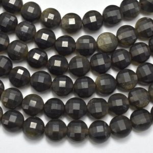 Shop Obsidian Faceted Beads! Golden Obsidian, 4mm (4.5mm) Faceted Coin Beads, 15.5 Inch, Full strand, Approx. 90 beads, Hole 0.8mm (239158001) | Natural genuine faceted Obsidian beads for beading and jewelry making.  #jewelry #beads #beadedjewelry #diyjewelry #jewelrymaking #beadstore #beading #affiliate #ad