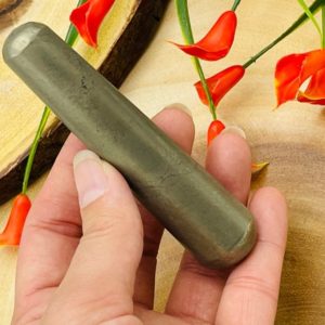 Pyrite Crystal Massage Wand, Polished Crystal Healing Wand, Fools Gold Pyrite 4" Wand | Natural genuine stones & crystals in various shapes & sizes. Buy raw cut, tumbled, or polished gemstones for making jewelry or crystal healing energy vibration raising reiki stones. #crystals #gemstones #crystalhealing #crystalsandgemstones #energyhealing #affiliate #ad