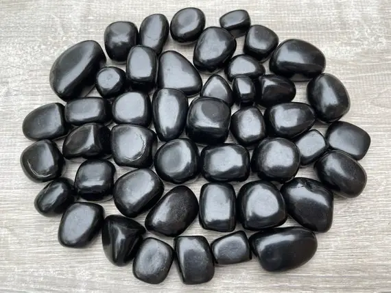 Grade A++ Jet Tumbled Stones, 0.75-1.5 Inch Tumbled Jet Stones, Jet Crystals, Healing Crystals, Pick A Weight