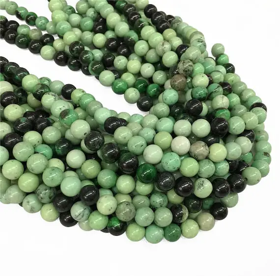 Green Chrysoprase Round Beads, 6mm 8mm 10mm Gemstone Beads Approx 15.5 Inch Strand
