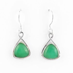 Shop Chrysoprase Earrings! Green Chrysoprase Trillion Sterling Silver Earrings, Natural Chrysoprase Earrings, Elegant Sterling Silver Earrings, Natural Stone Earrings | Natural genuine Chrysoprase earrings. Buy crystal jewelry, handmade handcrafted artisan jewelry for women.  Unique handmade gift ideas. #jewelry #beadedearrings #beadedjewelry #gift #shopping #handmadejewelry #fashion #style #product #earrings #affiliate #ad