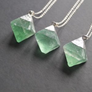Shop Fluorite Necklaces! Green Fluorite Necklace, Large Raw Gemstone Pendant | Natural genuine Fluorite necklaces. Buy crystal jewelry, handmade handcrafted artisan jewelry for women.  Unique handmade gift ideas. #jewelry #beadednecklaces #beadedjewelry #gift #shopping #handmadejewelry #fashion #style #product #necklaces #affiliate #ad