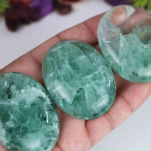 Shop Fluorite Shapes! Green Fluorite Palm Stone, palm stones nice quality crystals | Natural genuine stones & crystals in various shapes & sizes. Buy raw cut, tumbled, or polished gemstones for making jewelry or crystal healing energy vibration raising reiki stones. #crystals #gemstones #crystalhealing #crystalsandgemstones #energyhealing #affiliate #ad