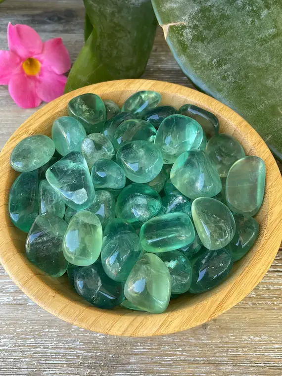 Green Fluorite Tumbled Stones (~0.8"- 1.2") - Fluorite Green - Healing Crystals And Stones - Heart Chakra
