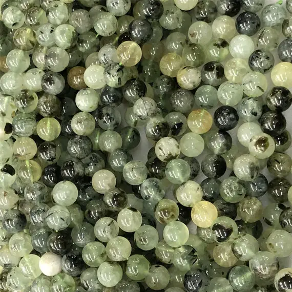 Green Prehnite Round Beads, 6mm 8mm 10mm Gemstone Beads ,approx 15.5 Inch Strand