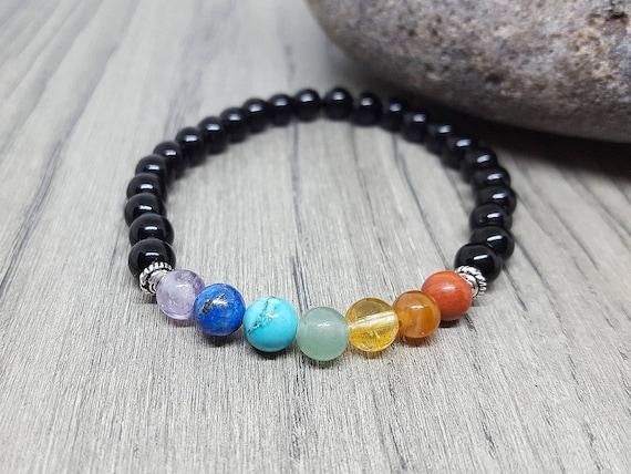 7 Chakra Gemstone Bracelet: Healing Crystal Beaded Jewelry