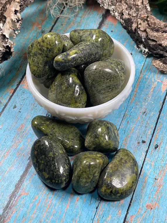 Jade Tumbled Stones - Nephrite - Green Jade Tumbles - Reiki Charged - Stone Of Abundance - Good Luck & Good Fortune