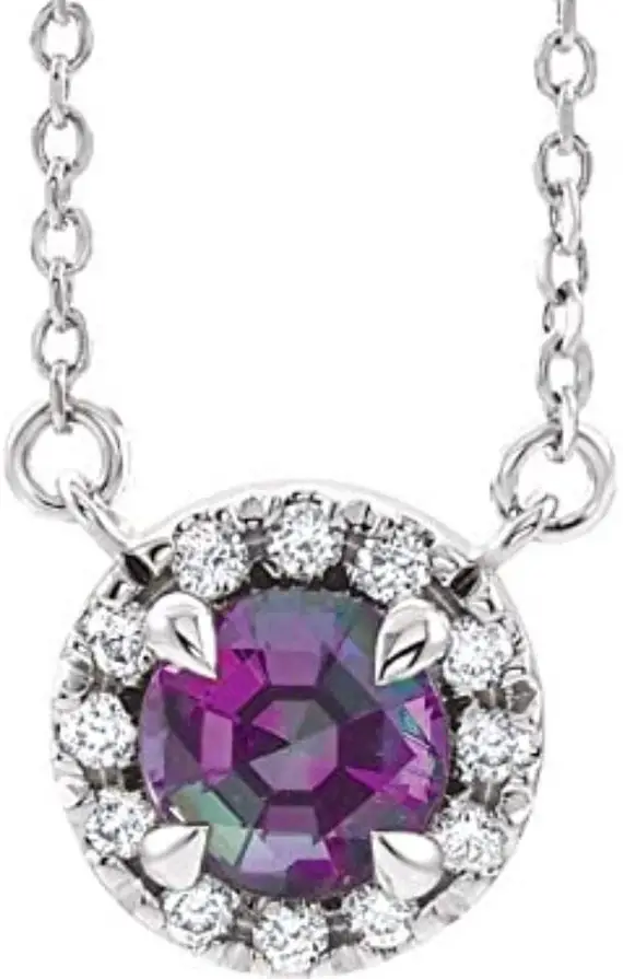 Lab Grown Alexandite Pendant Alexandrite Necklace For Women- Color Changing Gemstone Pendant- Alexandrite Pendant In 925 Sterling Silver