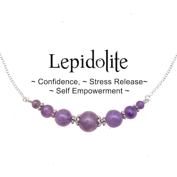 Lepidolite Bar Necklace, Matching Earrings, Stress Release, Self-empowerment, Transition, Confidence