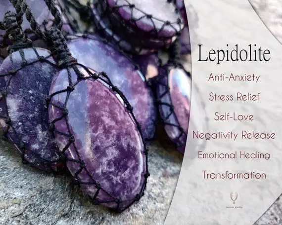 Lepidolite Necklace, Emotional Healing & Self Love Crystal Jewelry, Purple Pendant Necklace, Lavender Necklace, Relaxation Gift/ Libra Gifts