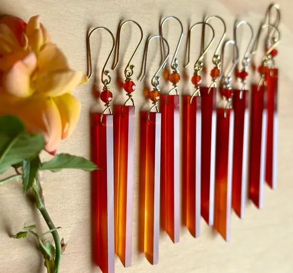 Long Carnelian Earrings Available With Either Gold Vermeil Or Sterling Silver