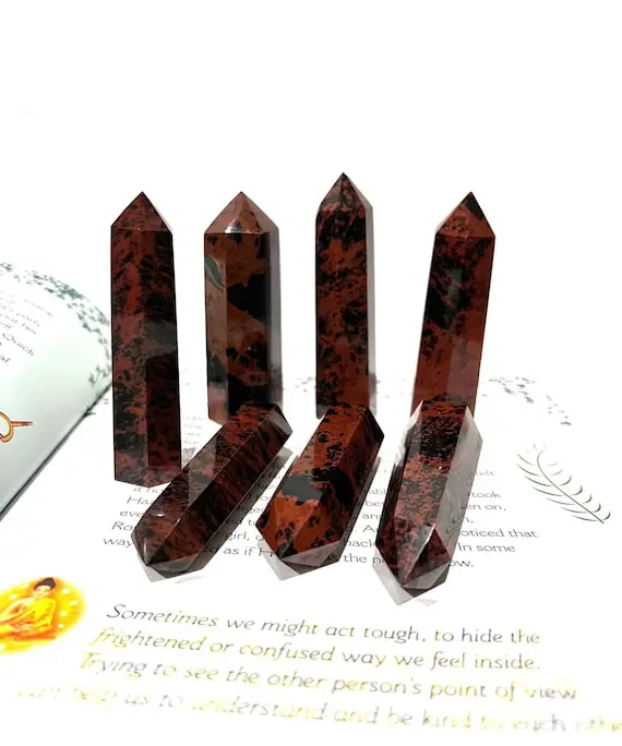 Mahogany Obsidian Crystal Tower Stone / Obsidian Crystal / Rocks / Gemstones / Christmas Gift For Her / Gift For Him / Crystal Generator /
