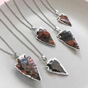 Mahogany obsidian necklace Arrowhead necklace Black arrowhead pendant Stone arrow head necklace | Natural genuine Mahogany Obsidian necklaces. Buy crystal jewelry, handmade handcrafted artisan jewelry for women.  Unique handmade gift ideas. #jewelry #beadednecklaces #beadedjewelry #gift #shopping #handmadejewelry #fashion #style #product #necklaces #affiliate #ad