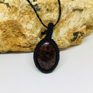 Shop Mahogany Obsidian Pendants! Mahogany Obsidian Pendant Necklace, Crystal Necklace, Macrame Necklace, Gift Idea For Husband | Natural genuine Mahogany Obsidian pendants. Buy crystal jewelry, handmade handcrafted artisan jewelry for women.  Unique handmade gift ideas. #jewelry #beadedpendants #beadedjewelry #gift #shopping #handmadejewelry #fashion #style #product #pendants #affiliate #ad