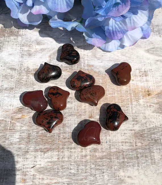 Mahogany Obsidian Puffy Tiny Heart Shaped Stone