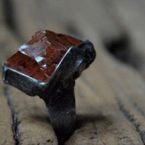 Shop Mahogany Obsidian Rings! Mahogany Obsidian Ring , tiffany method , Ideal gift for Her , unique Talisman , adjustable ring , natural stone , vintage style , rustic , | Natural genuine Mahogany Obsidian rings, simple unique handcrafted gemstone rings. #rings #jewelry #shopping #gift #handmade #fashion #style #affiliate #ad
