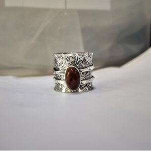 Shop Mahogany Obsidian Rings! Mahogany Obsidian Spinner Ring, 925 Sterling Silver, Fidget Spinner ring, Silver Handmade Ring, Meditation Ring, Worry Ring, Beautiful Ring | Natural genuine Mahogany Obsidian rings, simple unique handcrafted gemstone rings. #rings #jewelry #shopping #gift #handmade #fashion #style #affiliate #ad