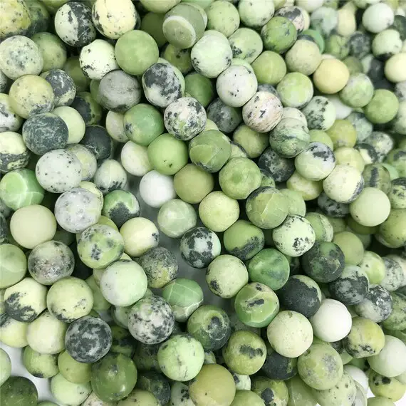 Matte Green Chrysoprase Round Beads, 6mm 8mm 10mm 12mm Gemstone Beads Approx 15.5 Inch Strand