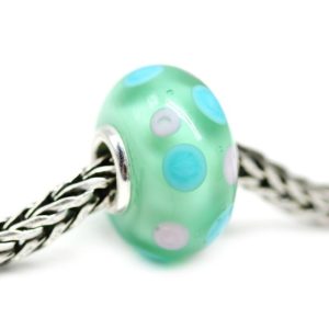 Shop Beads With Large Holes! Mint green glass Murano charm European style green bracelet bead Lampwork large hole bead | Shop jewelry making and beading supplies, tools & findings for DIY jewelry making and crafts. #jewelrymaking #diyjewelry #jewelrycrafts #jewelrysupplies #beading #affiliate #ad