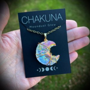 Shop Angel Aura Quartz Necklaces! Moon Angel Aura Quartz Necklace | Natural genuine Angel Aura Quartz necklaces. Buy crystal jewelry, handmade handcrafted artisan jewelry for women.  Unique handmade gift ideas. #jewelry #beadednecklaces #beadedjewelry #gift #shopping #handmadejewelry #fashion #style #product #necklaces #affiliate #ad