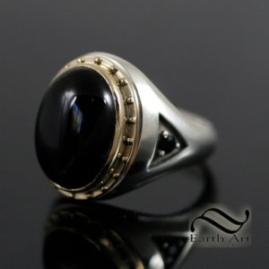 Shop Jet Jewelry! Mox Jet Ring- With Different metal options -MTG Inspired | Natural genuine Jet jewelry. Buy crystal jewelry, handmade handcrafted artisan jewelry for women.  Unique handmade gift ideas. #jewelry #beadedjewelry #beadedjewelry #gift #shopping #handmadejewelry #fashion #style #product #jewelry #affiliate #ad