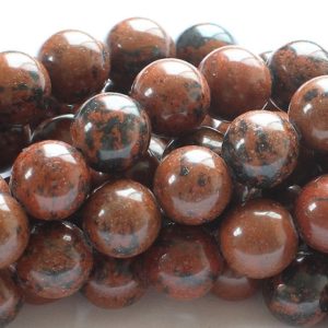 Shop Mahogany Obsidian Beads! Natural 10mm Mahogany Obsidian Round Beads Genuine Gemstone | Natural genuine round Mahogany Obsidian beads for beading and jewelry making.  #jewelry #beads #beadedjewelry #diyjewelry #jewelrymaking #beadstore #beading #affiliate #ad