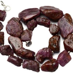 Shop Ruby Chip & Nugget Beads! natural big size ruby nugget beads, 11 to 22mm broad and 14 to 29mm long size rough unpolished bead necklace, 17 inch full strand | Natural genuine chip Ruby beads for beading and jewelry making.  #jewelry #beads #beadedjewelry #diyjewelry #jewelrymaking #beadstore #beading #affiliate #ad