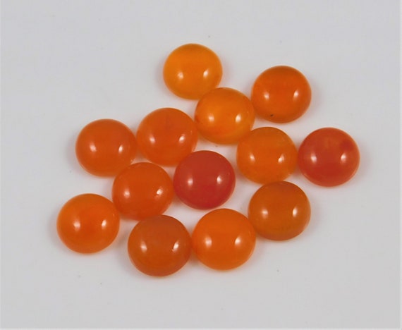 Natural Carnelian Cabochon Round Shape Gemstone Size 3x3 To 12x12mm Calibrated Size Available Loose Carnelian Gems For Jewelry Making Stone