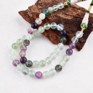 Shop Fluorite Necklaces! Natural Fluorite Beaded Neckace, 8 MM Multicolor Fluorite Smooth Round Beads Necklace, Fluorite Gemstone Necklace, Gift for Her, Adjustable | Natural genuine Fluorite necklaces. Buy crystal jewelry, handmade handcrafted artisan jewelry for women.  Unique handmade gift ideas. #jewelry #beadednecklaces #beadedjewelry #gift #shopping #handmadejewelry #fashion #style #product #necklaces #affiliate #ad
