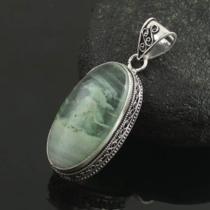 Shop Fluorite Pendants! Natural Fluorite Pendant,Green  Fluorite Pendant, Flourite Gemstone Pendant, 925 Sterling Silver Pendant,  Anniversary Gift, Gift for Her | Natural genuine Fluorite pendants. Buy crystal jewelry, handmade handcrafted artisan jewelry for women.  Unique handmade gift ideas. #jewelry #beadedpendants #beadedjewelry #gift #shopping #handmadejewelry #fashion #style #product #pendants #affiliate #ad