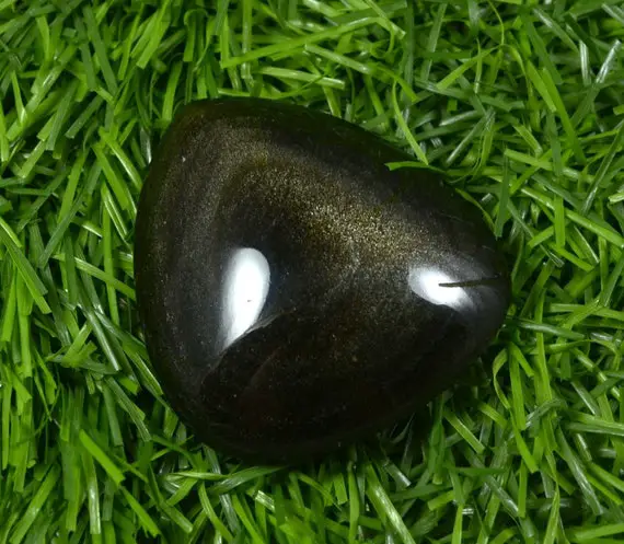 Natural  Golden Sheen Obsidian Cabochon Aaa+ Golden Obsidian Gemstone Loose Stone Top Quality Obsidian 140cts 44x39x14mm Loose  Gemstone