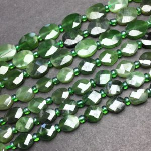 Shop Jade Faceted Beads! Natural Green Jade Faceted Bead, Cut Oval Shape Gemstone Spacer Bead Healing Stone Loose Bead for Necklace Bracelet Diy Jewelry Making 15.5” | Natural genuine faceted Jade beads for beading and jewelry making.  #jewelry #beads #beadedjewelry #diyjewelry #jewelrymaking #beadstore #beading #affiliate #ad