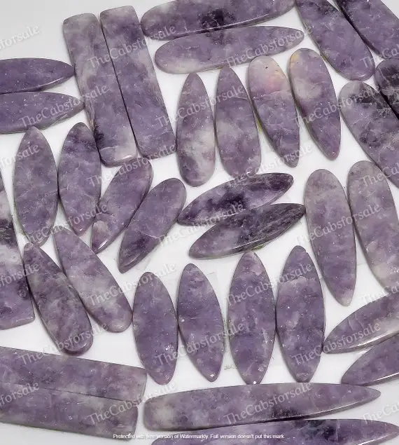 Natural Lepidolite Cabochon Pair, Designer Purple Lepidolite Earrings Stone, Wholesale Lepidolite Crystal Earring, Mix Shapes, 20mm To 60mm