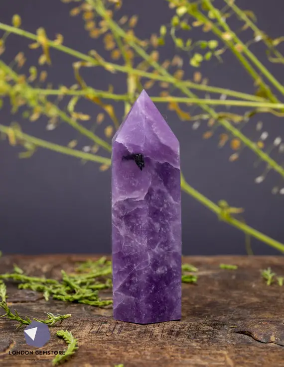 Natural Lepidolite Crystal Tower - Peace Stone For Treating Addictions, Mental And Emotional Dependency Crystal Tower Healing