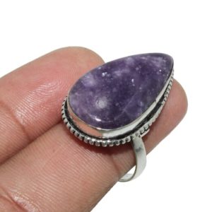 Shop Lepidolite Rings! Natural Lepidolite Ring , Gemstone Ring, Designer Ring, Ethnic Ring, 925 Sterling Silver Plated Jewelry "Size – 7" MG83(202) | Natural genuine Lepidolite rings, simple unique handcrafted gemstone rings. #rings #jewelry #shopping #gift #handmade #fashion #style #affiliate #ad