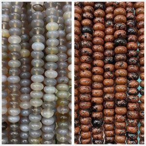 Shop Obsidian Rondelle Beads! Natural Loose Gemstone Rondelle Beads Coin Beads Spacer Beads Semi Precious Genuine Gray Agate Mahogany Obsidian Golden Swan Black Spotted | Natural genuine rondelle Obsidian beads for beading and jewelry making.  #jewelry #beads #beadedjewelry #diyjewelry #jewelrymaking #beadstore #beading #affiliate #ad