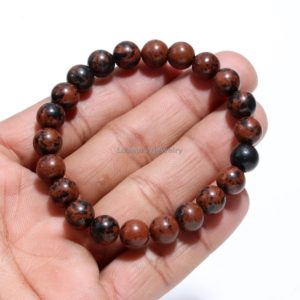 Shop Mahogany Obsidian Bracelets! Natural Mahogany Obsidian Bracelet, 8mm Mahagony Plain Round Beaded Bracelet, Stretch Bracelet, Obsidian Beads Stone For Men And Women Gift | Natural genuine Mahogany Obsidian bracelets. Buy handcrafted artisan men's jewelry, gifts for men.  Unique handmade mens fashion accessories. #jewelry #beadedbracelets #beadedjewelry #shopping #gift #handmadejewelry #bracelets #affiliate #ad