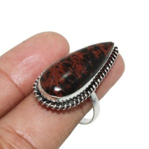 Shop Mahogany Obsidian Rings! Natural Mahogany Obsidian Ring , Gemstone Ring, Designer Ring, Ethnic Ring, 925 Sterling Silver Plated Jewelry "Size – 9" MG83(203) | Natural genuine Mahogany Obsidian rings, simple unique handcrafted gemstone rings. #rings #jewelry #shopping #gift #handmade #fashion #style #affiliate #ad