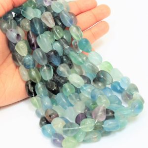Shop Tumbled Fluorite Crystals & Pocket Stones! Natural Multicolor Fluorite Tumble  Nugget smooth plain Beads ,Grade A Genuine Natural Fluorite Pebble Gemstone Beads, Jewelry Making Crafts | Natural genuine stones & crystals in various shapes & sizes. Buy raw cut, tumbled, or polished gemstones for making jewelry or crystal healing energy vibration raising reiki stones. #crystals #gemstones #crystalhealing #crystalsandgemstones #energyhealing #affiliate #ad
