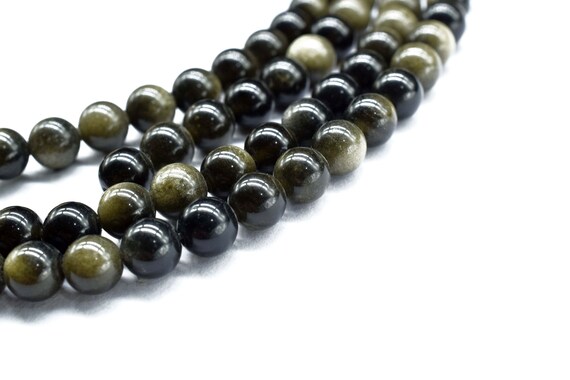 Natural Obsidian Beads, Smooth Round Beads, 6-7mm Round Beads, Black Color Beads, Obsidian Jewellery Beads, Craft Beads, Birthstone Beads