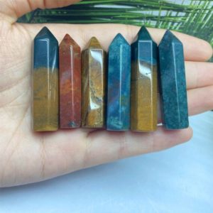 Shop Ocean Jasper Points & Wands! Natural Ocean Jasper Mini obelisk,mini crystal wand,hand Crystal Tower,Quartz point,Mineral specimens,Crystal Reiki healing,crystal gifts | Natural genuine stones & crystals in various shapes & sizes. Buy raw cut, tumbled, or polished gemstones for making jewelry or crystal healing energy vibration raising reiki stones. #crystals #gemstones #crystalhealing #crystalsandgemstones #energyhealing #affiliate #ad