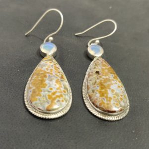 Shop Ocean Jasper Earrings! Natural ocean Jasper opal Earring, ocean Jasper Earring, Jasper Earring, opal Earring, Silver Earring, women Earring | Natural genuine Ocean Jasper earrings. Buy crystal jewelry, handmade handcrafted artisan jewelry for women.  Unique handmade gift ideas. #jewelry #beadedearrings #beadedjewelry #gift #shopping #handmadejewelry #fashion #style #product #earrings #affiliate #ad