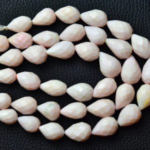 Shop Opal Bead Shapes! Natural Peru Pink Opal Teardrop Beads 10x12mm to 11x17mm Faceted Tear Drop Briolettes Gemstone Beads Superb Opal Bead 8 Inches Strand No6059 | Natural genuine other-shape Opal beads for beading and jewelry making.  #jewelry #beads #beadedjewelry #diyjewelry #jewelrymaking #beadstore #beading #affiliate #ad