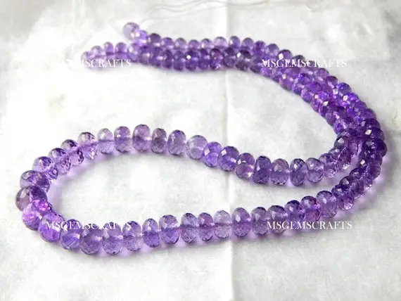 Natural Pink Amethyst Rondelle Beads, Faceted Pink Amethyst Beads, Pink Amethyst Rondelle Shape Gemstone 7 To 8 Mm Strand 9 Inches