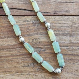 Shop Prehnite Necklaces! Natural PREHNITE Necklace Healing Crystal Necklace Statement Piece Chunky Necklace Chakra Jewelry Boho Necklace Raw Prehnite Beaded Necklace | Natural genuine Prehnite necklaces. Buy crystal jewelry, handmade handcrafted artisan jewelry for women.  Unique handmade gift ideas. #jewelry #beadednecklaces #beadedjewelry #gift #shopping #handmadejewelry #fashion #style #product #necklaces #affiliate #ad